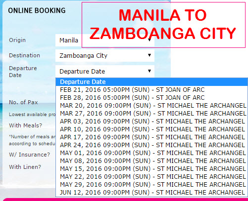 2GO TRAVEL SCHEDULES 2016 – MARCH, APRIL, MAY, JUNE to select
