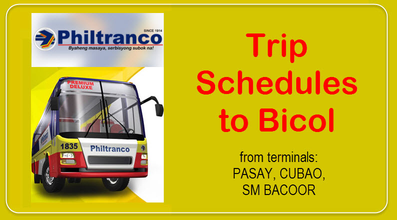 Philtranco Daily Trips Schedules For BICOL Destinations | 2Go Promos ...