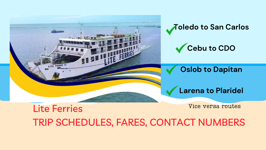 Lite Ferries Toledo to San Carlos, Cebu to CDO Cagayan de Oro, Oslob to ...